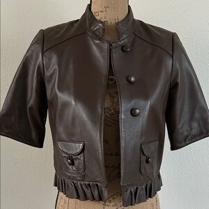 Old Navy Dark Brown Leather Jacket